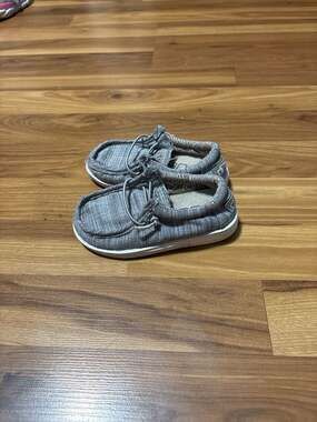 HEYDUDE Wally Toddler Blend Linen Loafers - Stone Gray size 8K